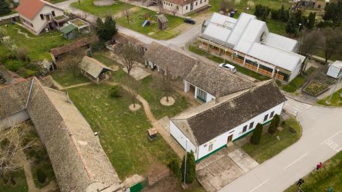 an aerial view of an old building and a street at Winaria in Erdut