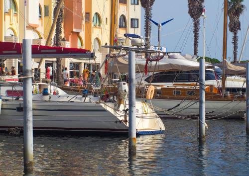 a group of boats are docked in a harbor at Petit coin de paradis à Port-Leucate in Port Leucate