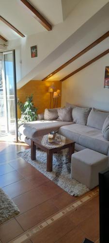 Apartment Darija في كوتور: غرفة معيشة مع أريكة وطاولة قهوة