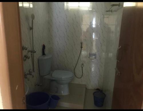 a bathroom with a toilet and a shower at 157 Sorno Shika Ekanto niketon in Sylhet