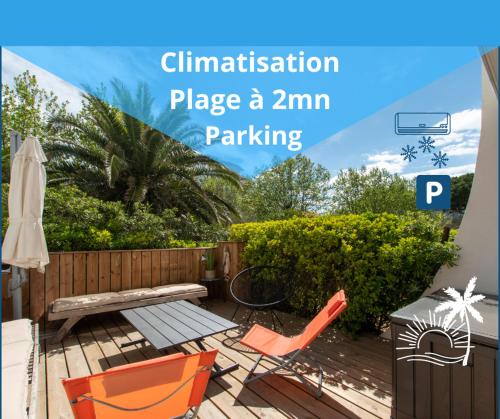 Le Murmure du Palmier * Mer à 2 min * Parking Privé * Terrasse