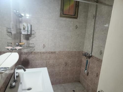 a bathroom with a shower and a sink at San Felipe in Las Heras