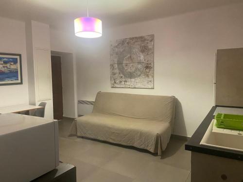 - un salon avec un canapé et un lavabo dans l'établissement T2 4ème étage Bastia marché, à Bastia