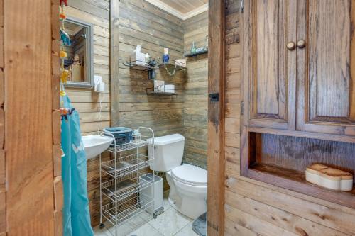 a bathroom with a toilet and a sink at Eagles Nest Studio in Rising Fawn Creek Access in Rising Fawn