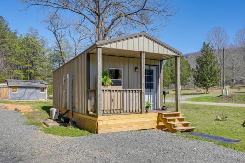 a small shed with a porch and a porch at Eagles Nest Studio in Rising Fawn Creek Access in Rising Fawn