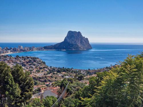 a view of the ocean and a mountain at Bona Vista Villa Calpe in Calpe