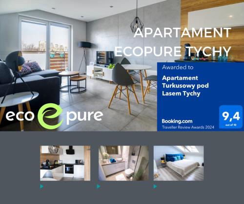 蒂黑的住宿－Apartament EcoPure Tychy，客厅里捕捉轮胎吊舱的传单