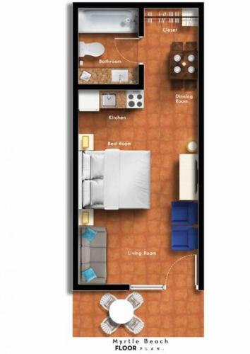 a picture of a floor plan of a house at Oceanfront. Ground Floor. Easily Accessible. in Myrtle Beach