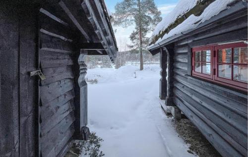 a house with snow on the side of it at Beach Front Home In Dølemo With Wifi in Dølemo