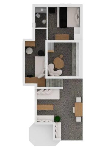 a rendering of a floor plan of a room at Papikinou Bay Suites in Adamantas