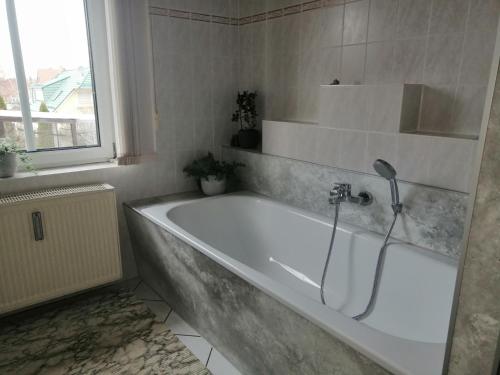 Ένα μπάνιο στο Ferienwohnung HARZgeNUSS