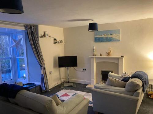 Μια τηλεόραση ή/και κέντρο ψυχαγωγίας στο Lawn View Apartment