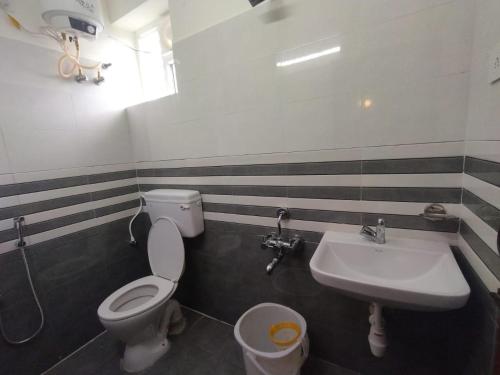a bathroom with a toilet and a sink at Acon Resorts in Kodaikānāl