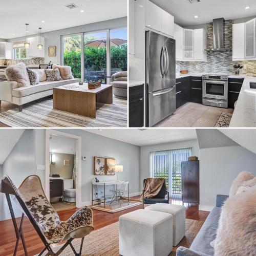 a kitchen and living room of a house at Victoria Park Overlook in Fort Lauderdale