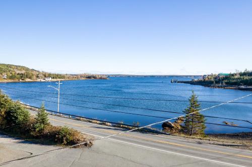 a view of a body of water with a road at Jeddore Lodge in Head of Jeddore