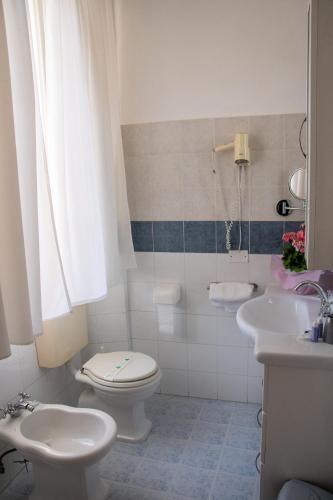 a bathroom with a toilet and a sink at Villa Belvedere in Pieve Fosciana