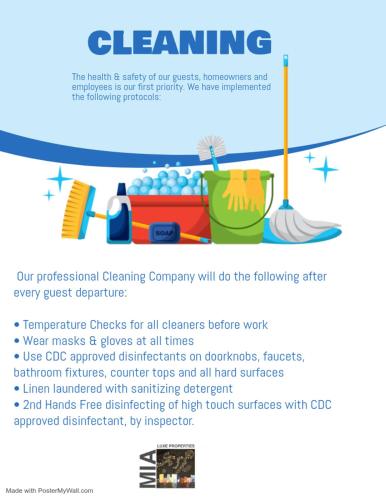 a flyer for a cleaning company with a couch at Adorable 12th Floor Standard Unit Parking Included in Miami