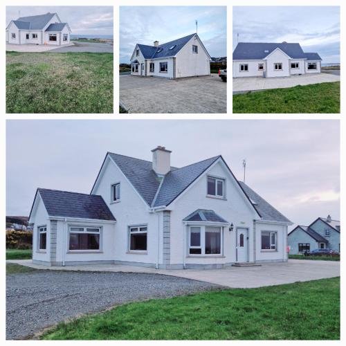 een collage van drie foto's van een wit huis bij Radharc Na Mara in Letterkenny