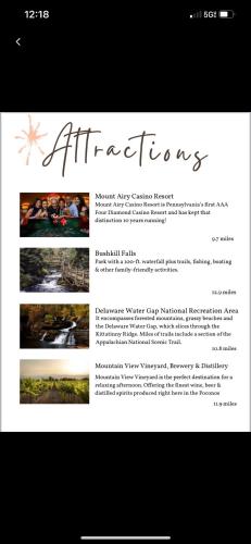 a screenshot of a page of a website with a picture at Poconos Modern Chalet-Hot Tub-Home Theater-Lake in East Stroudsburg