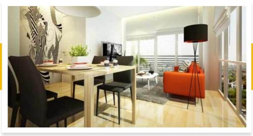 TV a/nebo společenská místnost v ubytování The 360 Swift condo BKK
