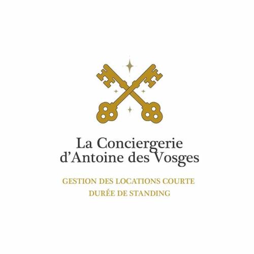 un logo pour la confédération à tout moment dies vopes dans l'établissement Les Violettes, bel appartement au centre-ville, à Gérardmer