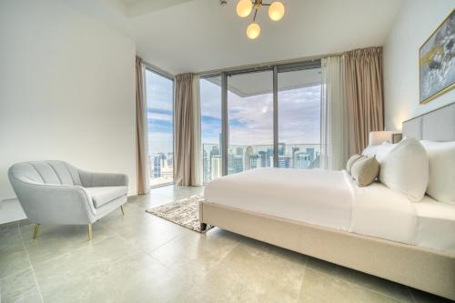 Postel nebo postele na pokoji v ubytování Stella Maris, Dubai Marina - Mint Stay