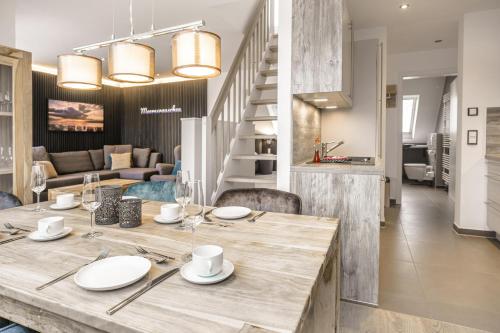 Dapur atau dapur kecil di Baltic House Penthousewohnung Seestern
