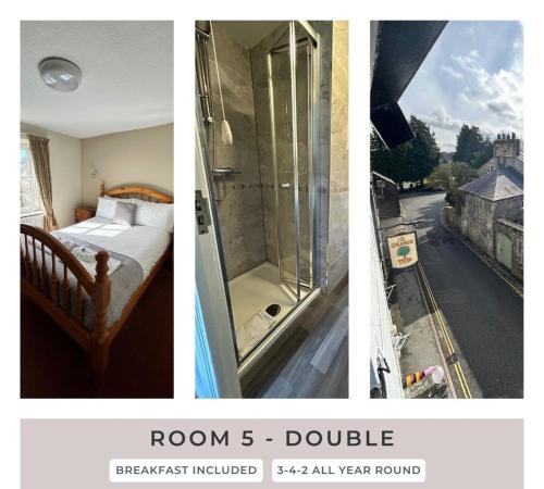 a collage of three pictures of a room double at The Orange Tree Hotel in Kirkby Lonsdale