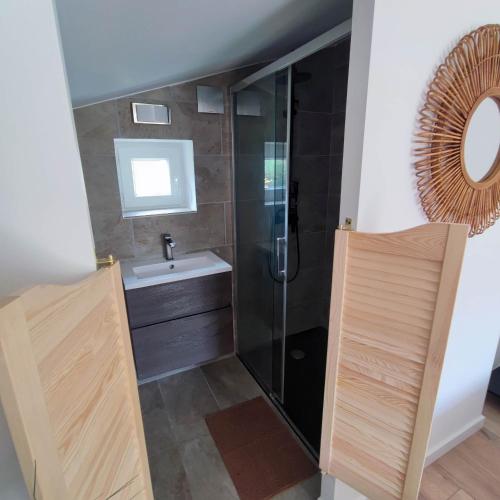 Koupelna v ubytování Chambre d'hôtes