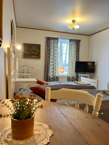 Posezení v ubytování B&B Ströprodukter