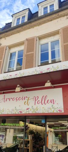 un magasin avec une enseigne pour un fleuriste dans l'établissement Coeur de ville, à Cosne Cours sur Loire