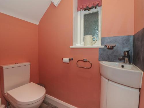 łazienka z toaletą i umywalką w obiekcie Lambs Fold w mieście Malton