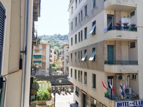 an apartment building with a view of a street at Matteotti Apartment in Rapallo