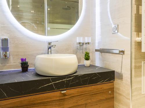 une salle de bain avec un lavabo et un miroir dans l'établissement Apartment Les Belles Terres by Interhome, à Nice