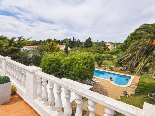 a view of the pool from the balcony of a house at Villa Tortolas by Interhome in Alaior