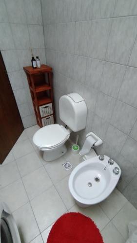 een badkamer met een toilet en een wastafel bij Av Edison - El departamento de Lis in Santa Rosa