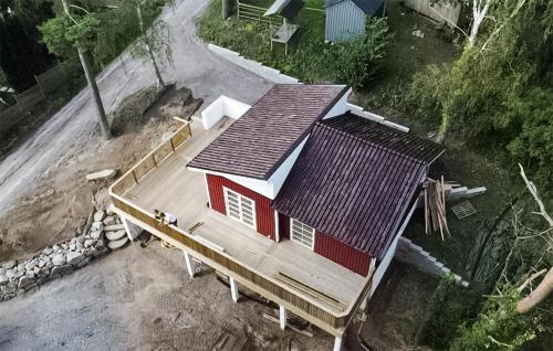 an overhead view of a house on a foundation at Amazing Home In Sjöbo With Wifi in Sjöbo