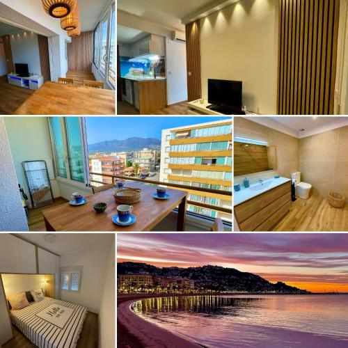 a collage of photos of a building with a view at SANTA BEACH in Roses