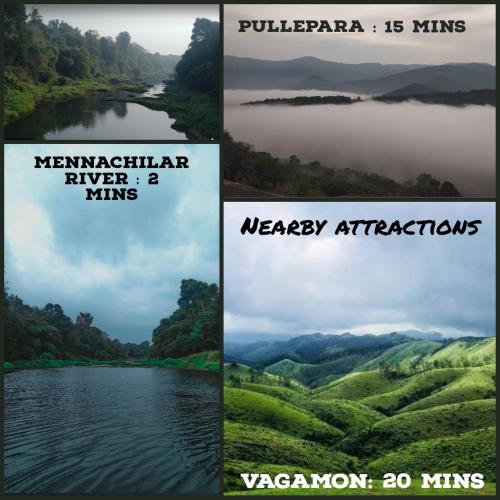 een collage van drie foto's van een rivier en een vallei bij Sunnys abode in Pala