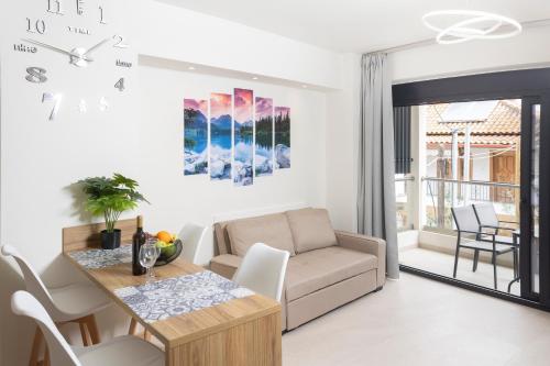 Ruang duduk di Fortaleza Rooms Pefkochori