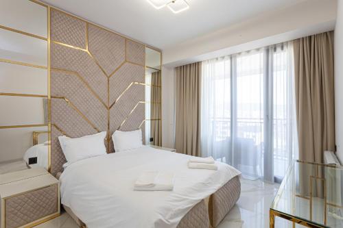 Katil atau katil-katil dalam bilik di Apart-hotel on Koghbatsi 16