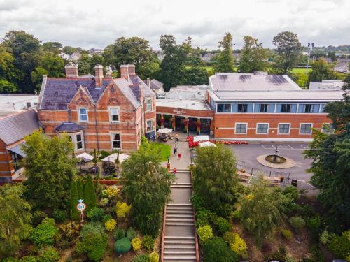 an aerial view of a town with buildings at Brandon House Hotel in New Ross