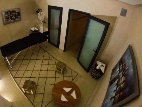 an overhead view of a bathroom with a toilet at Villa Riad Arabic House Pool & Spa in Marrakech