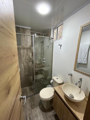 Koupelna v ubytování AMARU Apartamentos San Gil