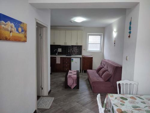 Kuchyň nebo kuchyňský kout v ubytování Mystras Apartments
