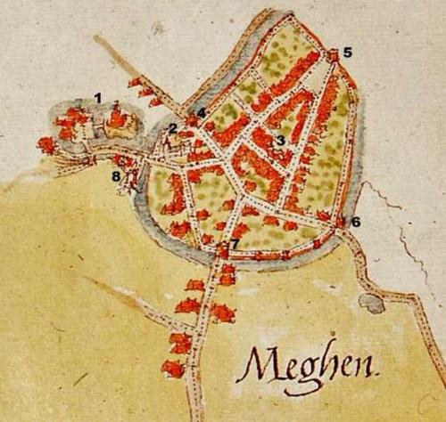 a drawing of a map of a city at B&B Op de Keien in Megen