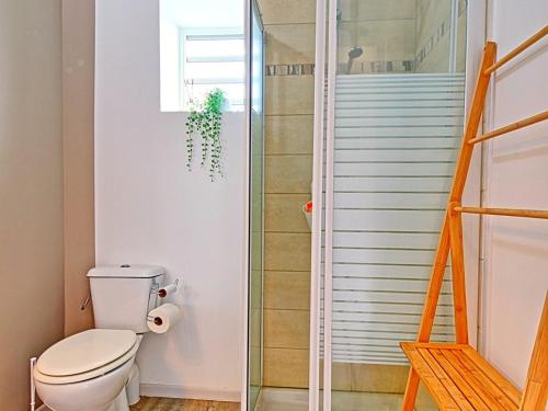 a bathroom with a toilet and a shower at Appartement Saint-Martin , 2 pièces, 3 personnes - FR-1-734-15 in Saint Martin