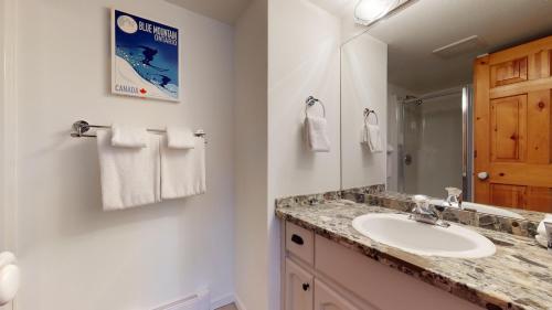 a bathroom with a sink and a mirror at Modern Home in an Amazing Location by Harmony Whistler in Whistler