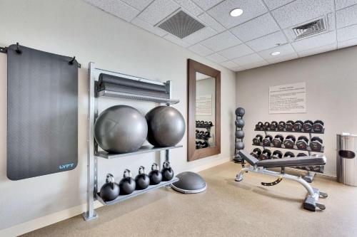 a fitness room with a bunch of exercise equipment at Hilton Garden Inn Austin NorthWest/Arboretum in Austin
