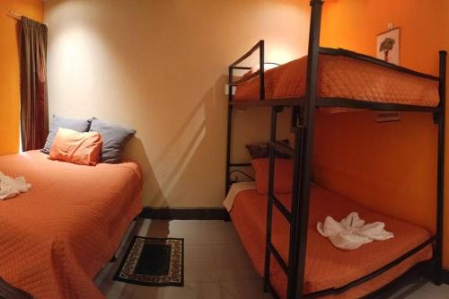 Двох'ярусне ліжко або двоярусні ліжка в номері Casa imperial Estancia Verde, Biotopo del Quetzal